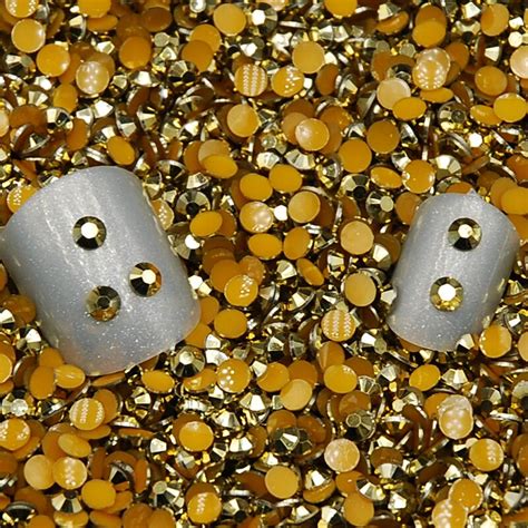 3mm 5000pcs Gold Hematite Aurum Color Resin Flat Back Rhinestone For