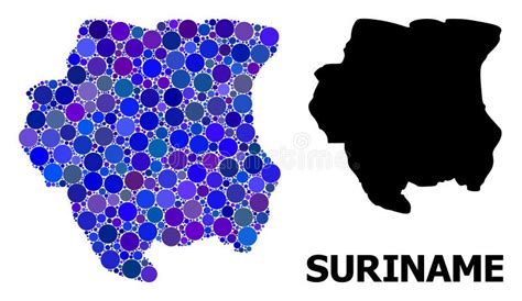 Mapa De Mosaico De C Rculo Azul Del Suriname Stock De Ilustraci N