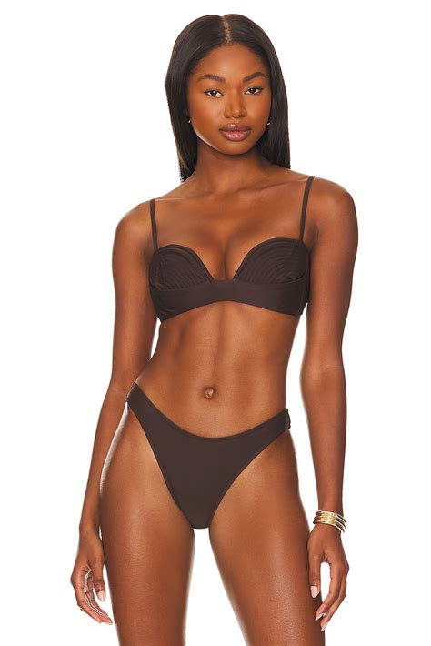 Shani Shemer Karen Bikini Top In Chocolate Brown Revolve