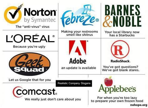 Realistic company slogans. | I love to laugh, Slogan, Company slogans