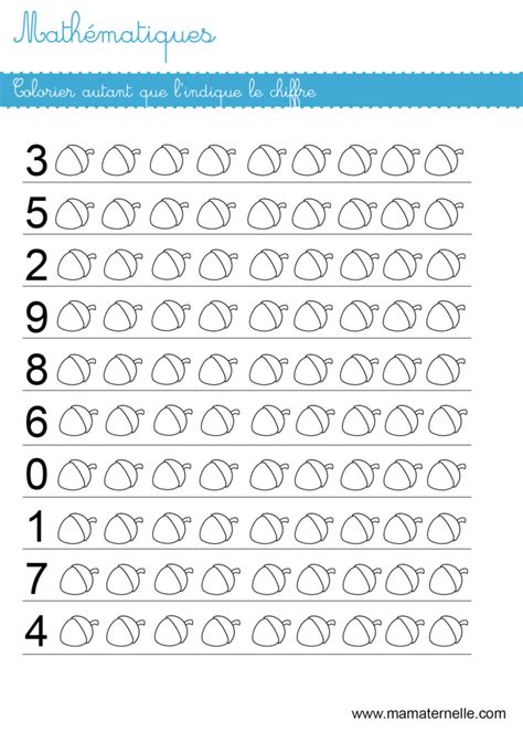 Math Matiques Colorier Autant Que Le Chiffre Ma Maternelle