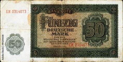 Historische Banknote 1948 Fünfzig Deutsche Mark Deutschland Stock