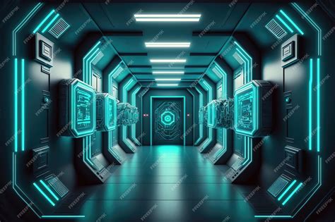 Абстрактный световой туннель неоновый коридор Космическая наука и ...