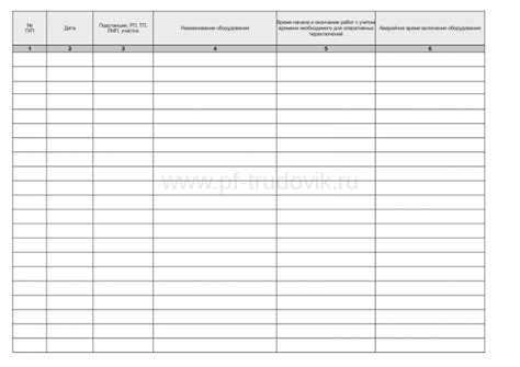 Журнал заявок на вывод в ремонт оборудования - Журналы учета ...