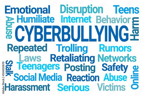 Cyberbullying Word Cloud On White Background Stock 일러스트레이션 Adobe Stock