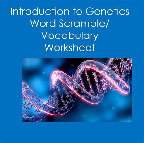 Introduction To Genetics Word Scramble Vocabulary Worksheet