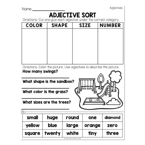 Free Adjective Worksheet For First Grade Download Free Adjective Worksheet For First Grade Png