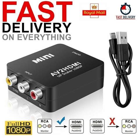 Av To Hdmi 1080p Rca Cvbs Video Audio Composite Converter Mini Adapter Hdtv Dvd Ebay