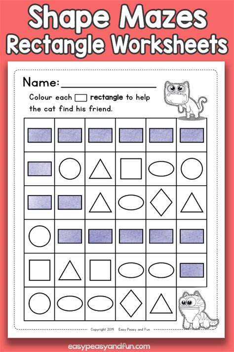 Shape Mazes Rectangle Worksheets Easy Peasy And Fun Membership