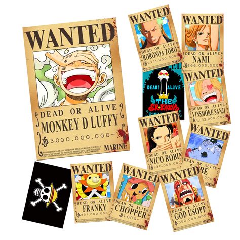 Buy TYZZHOA 11 PCS Anime [OP] Wanted Bounty s 11×15 IN, Nika Luffy 3 ...