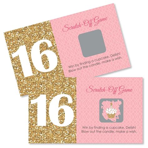 Big Dot Of Happiness Sweet Th Birthday Party Game Scratch Off