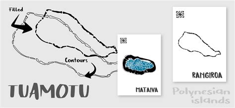 Cartes Des Atolls Tuamotu En Polynésie Française