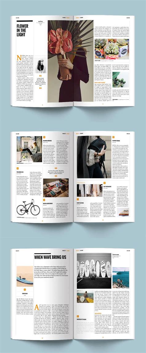 magazine template  unique pages book  magazine design magazine