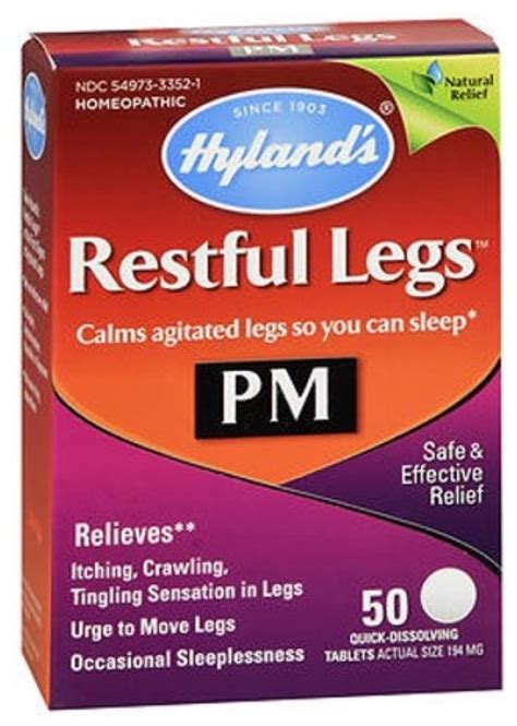 Hylands Restful Legs Pm Quick Dissolving Tablets 50 Ea Pack Of 6