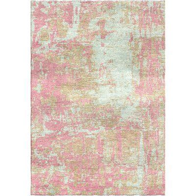 Elegant Pink and Green Handloom Area Rug
