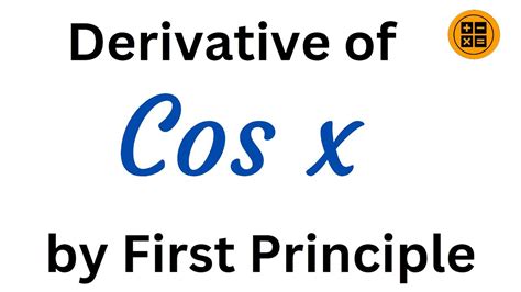 Derivative Of Cos X By First Principle YouTube