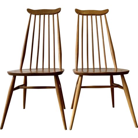 Paire De Chaises Repas Vintage Ercol En Bois Massif