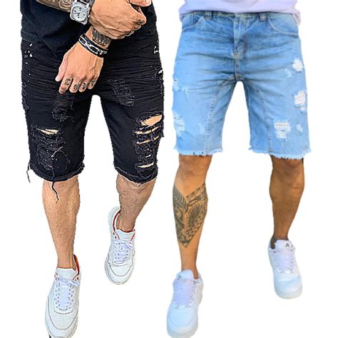 Kit Bermudas Jeans Masculino Destroyed Rasgada Premium Top Shopee