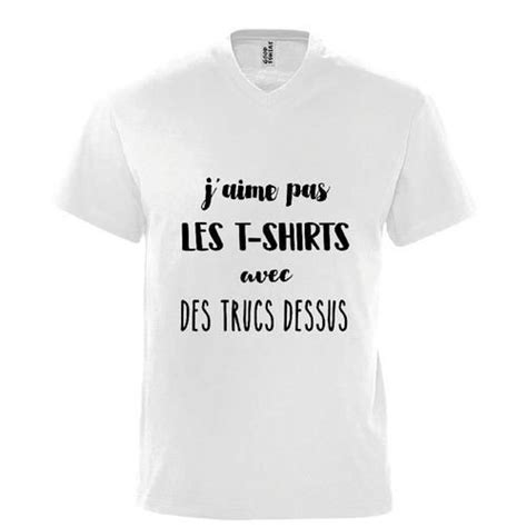 T Shirt Premium Manche Courte Homme Blanc Jaime Pas Les Tshirts