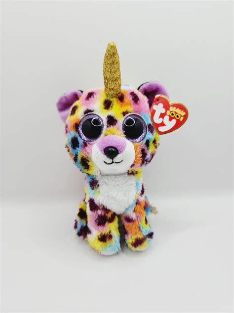 Ty Beanie Boo Giselle The Rainbow Unicorn Leopard 6 Etsy