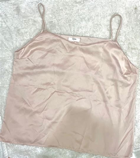 AURA Tanktop Satin Silk Nude Creme Fesyen Wanita Pakaian Wanita