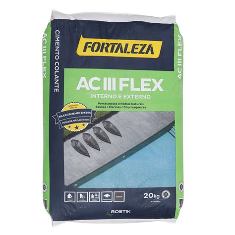 Argamassa Flex ACIII Interno E Externo Cinza 20kg Fortaleza Leroy Merlin