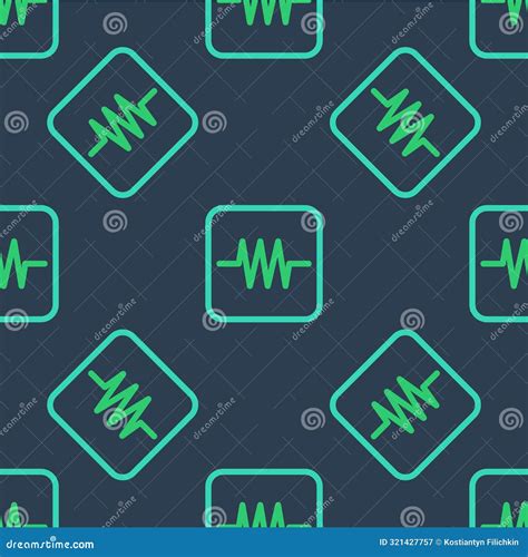 Line Resistor In Electronic Circuit Icon Isolated Seamless Pattern On