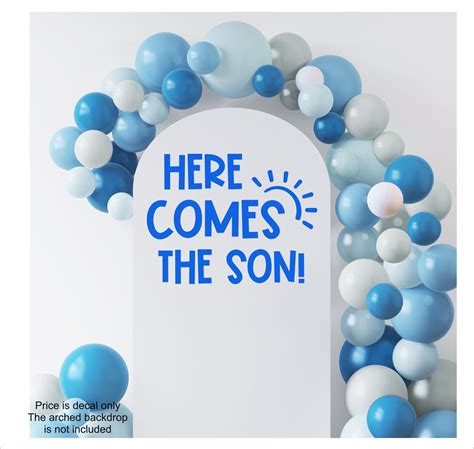 Here Comes The Son Decal For Baby Shower Sign Making Baby Boy Etsy