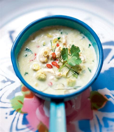 Soupe thaïe au poulet et lait de coco de Jim mit Bildern Asiate