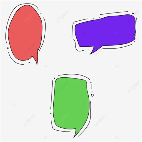 Colorful Hand Drawn Conversation Bubble Elements Clip Art, Speech ...