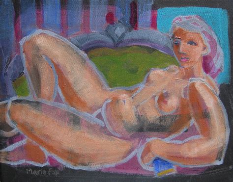 The Book Figurative Acrylic Painting Figuration Contemporary Figure Painters Woman Nude
