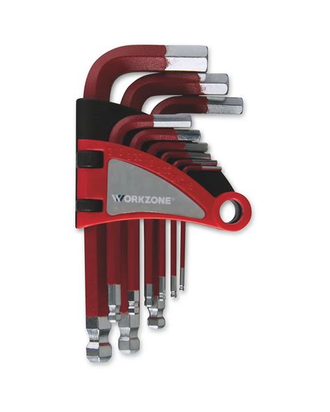 Workzone 9 Piece Red Hex Key Set Aldi Uk