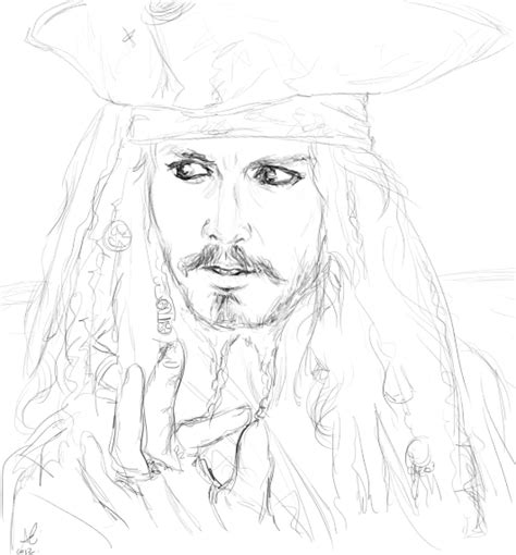 Sketch - Jack Sparrow by dessavk on DeviantArt