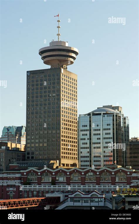 Harbour Centre Building And Lookout With Seabus Terminal At Waterfront