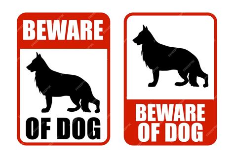 Premium Vector Vector Beware Of Dogs Beware Of Dog Sign For Warning