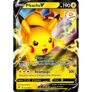 Carta Pokemon Pikachu V Portugu S Ou Promo Swsh Card Original