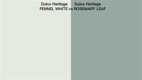 Dulux Heritage Fennel White Vs Rosemary Leaf Side By Side Comparison