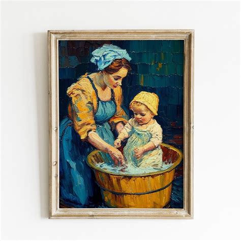 Van Gogh-inspired Vintage Mother & Baby Printable Art Rustic - Etsy