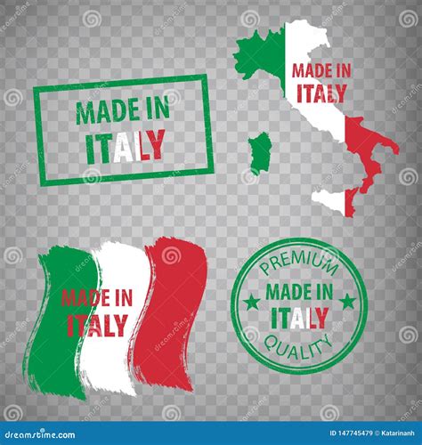 Made In The Italy Rubber Stamps Icon Isolated On Transparent Background