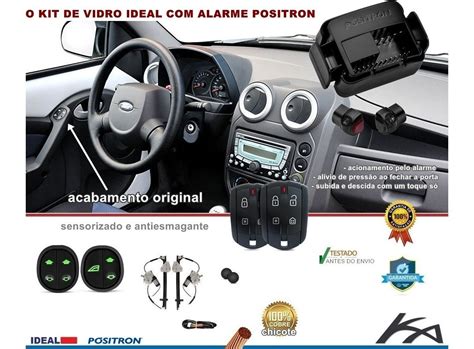 Kit Vidro Elétrico Ford Ka G2 Alarme Positron Travas Tragial