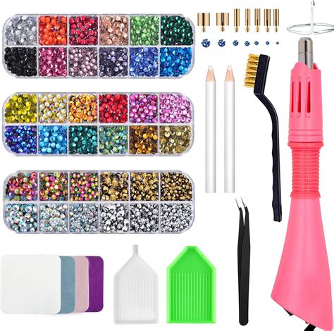 Epesl Bedazzler Kit With Rhinestones Hot Fixed Gems Craft Applicator Diamond Painting Pen