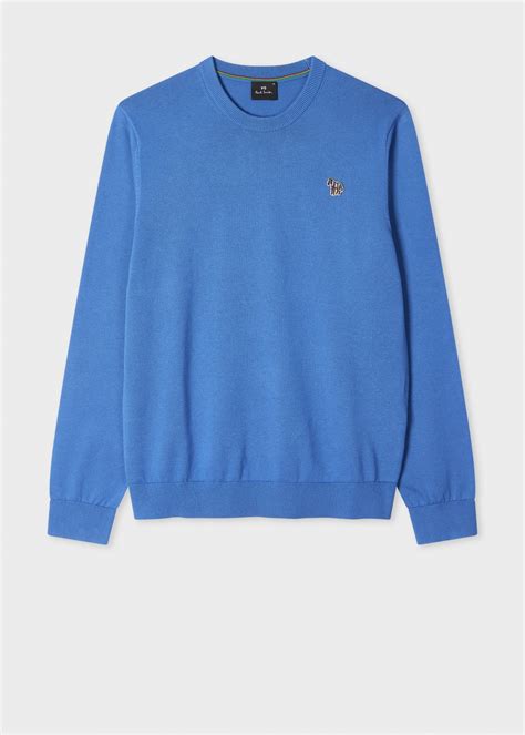 Bright Blue Organic Cotton Zebra Logo Sweater