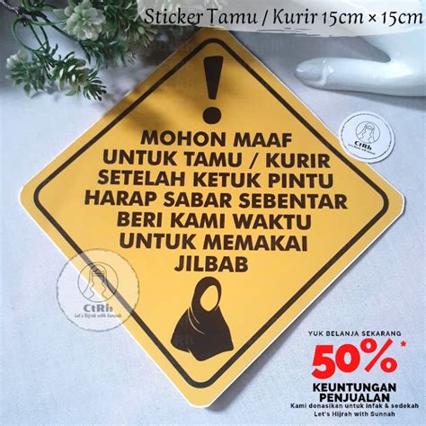 Jual Stiker Tamu Stiker Kurir Sticker Vinyl Muslimah Kerudung Jilbab