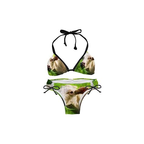 Suojapuku Bikini Da Donna Costume Da Bagno A Due Pezzi Mucca Al Pascolo Insiemi Del Bikini Delle