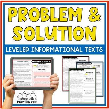 Problem And Solution Leveled Passages Reading Comprehension Tpt