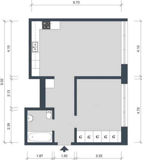 54nm es lakás 28nm es konyha étkező nappali szobával House Layout