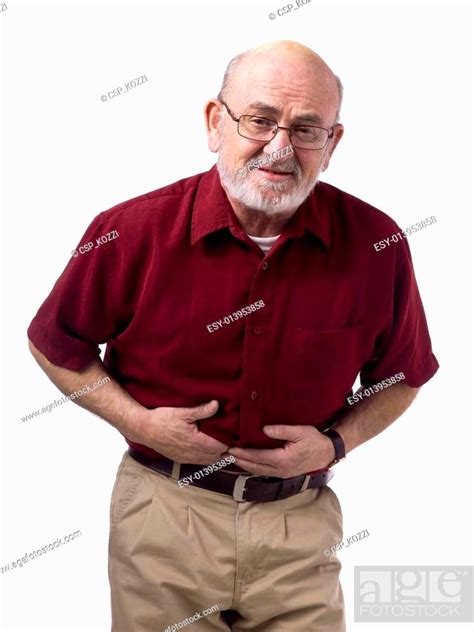 Old Man With Stomach Pain Stock Photo Picture And Low Budget Royalty