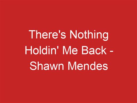 There’s Nothing Holdin’ Me Back – Shawn Mendes