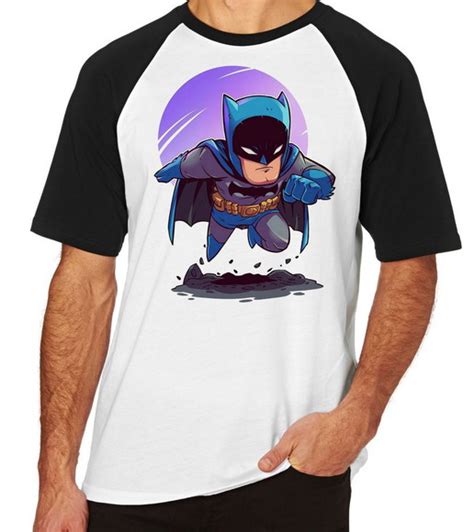 Camiseta Raglan Blusa Camisa Batman Morcego Dc Comics Elo