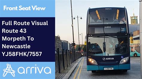 Full Route Visual Arriva Northumbria Bus Route 43 Morpeth To